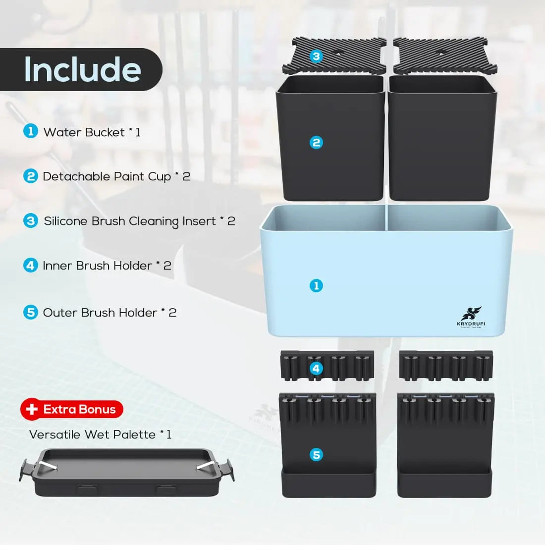 KRYDRUFI: Cleaning And Brush Holder Module Set