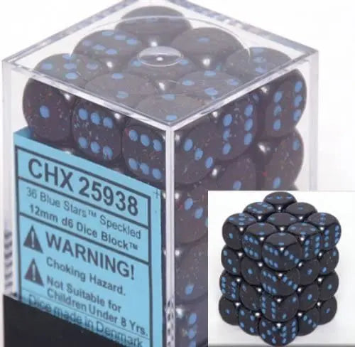 Speckled Blue Stars Dice Block (36 Dice)