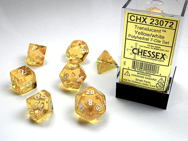Translucent Yellow/ white 7-Die set