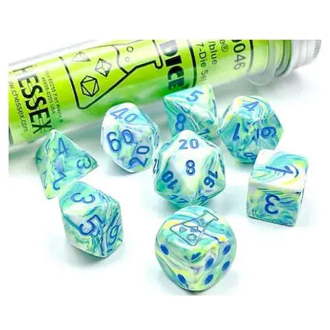 LAB DICE: Festive Garden/blue 7-Die set