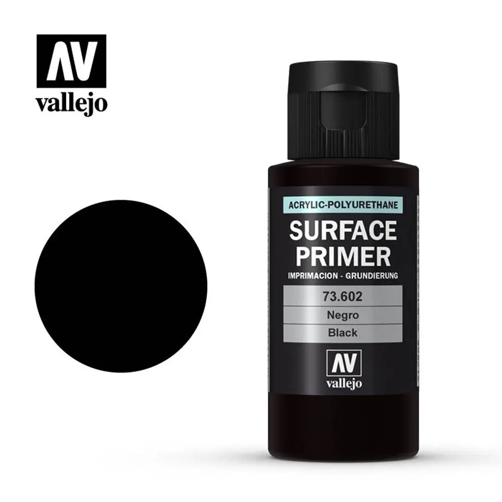 Black- Vallejo Surface Primer- 60 ml