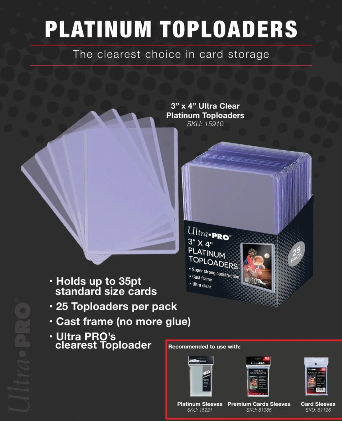 Ultra-Pro Platinum Topload 3 x 4 (25)