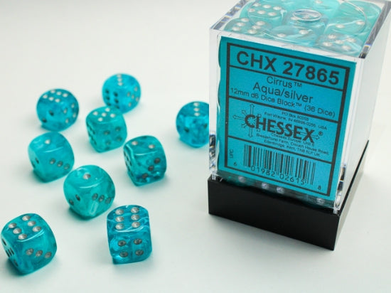 Cirrus Aqua/ silver Dice Block 7- Die Set