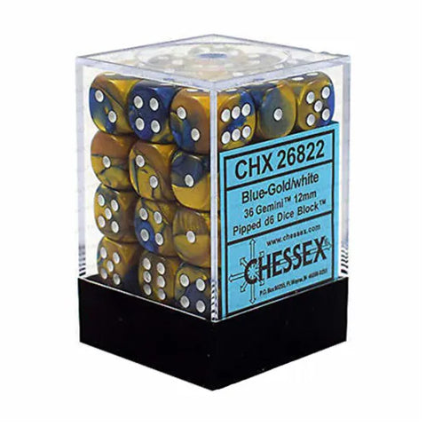 Gemini Blue-Gold/white (36 Dice)