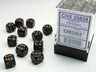Opaque Black/goldDice Block (36 Dice)