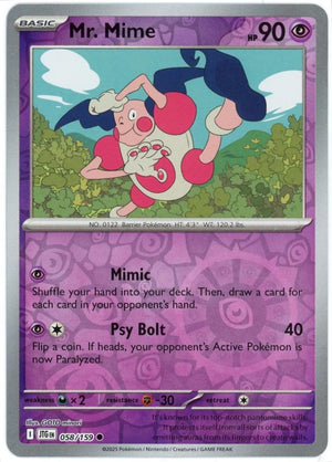 Mr. Mime [JTG - 058/159] Reverse Holofoil