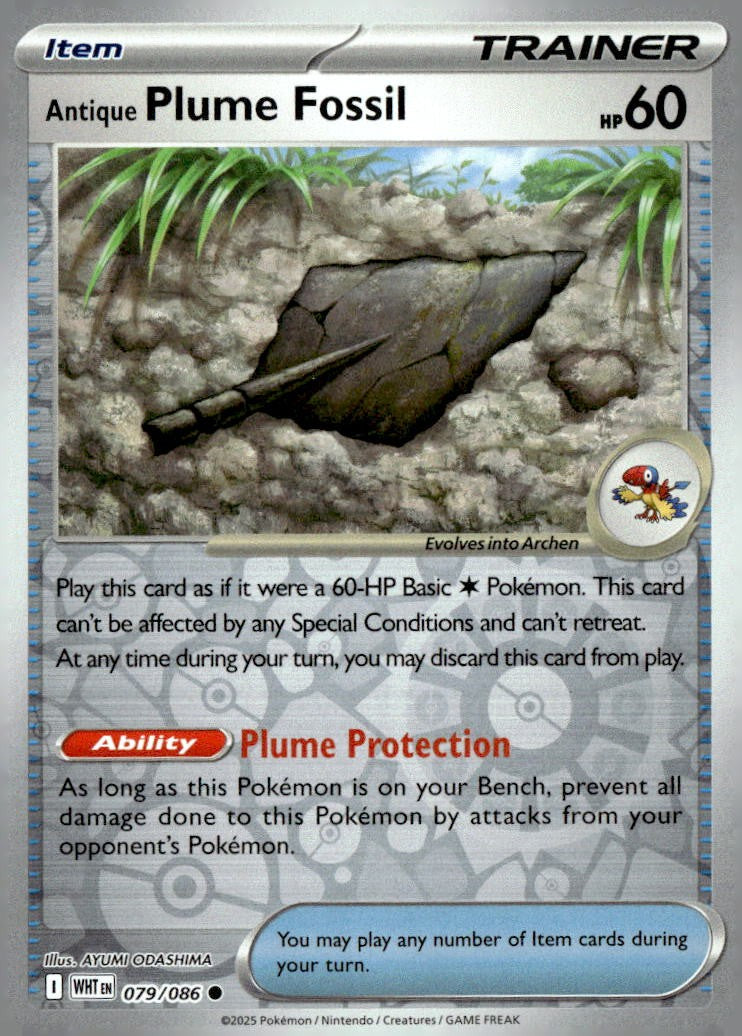 Antique Plume Fossil [WHT - 079/086] Reverse Holofoil