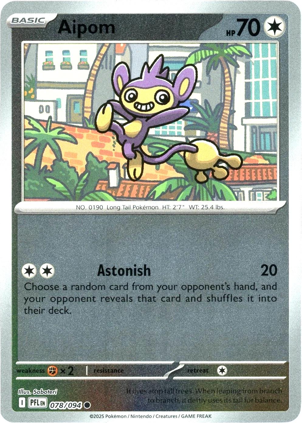 Aipom [PFL - 078/094] Reverse Holofoil