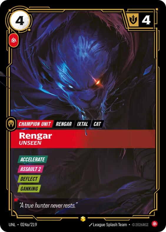 Rengar - Unseen (Alternate Art) [UNL - 024a/219]