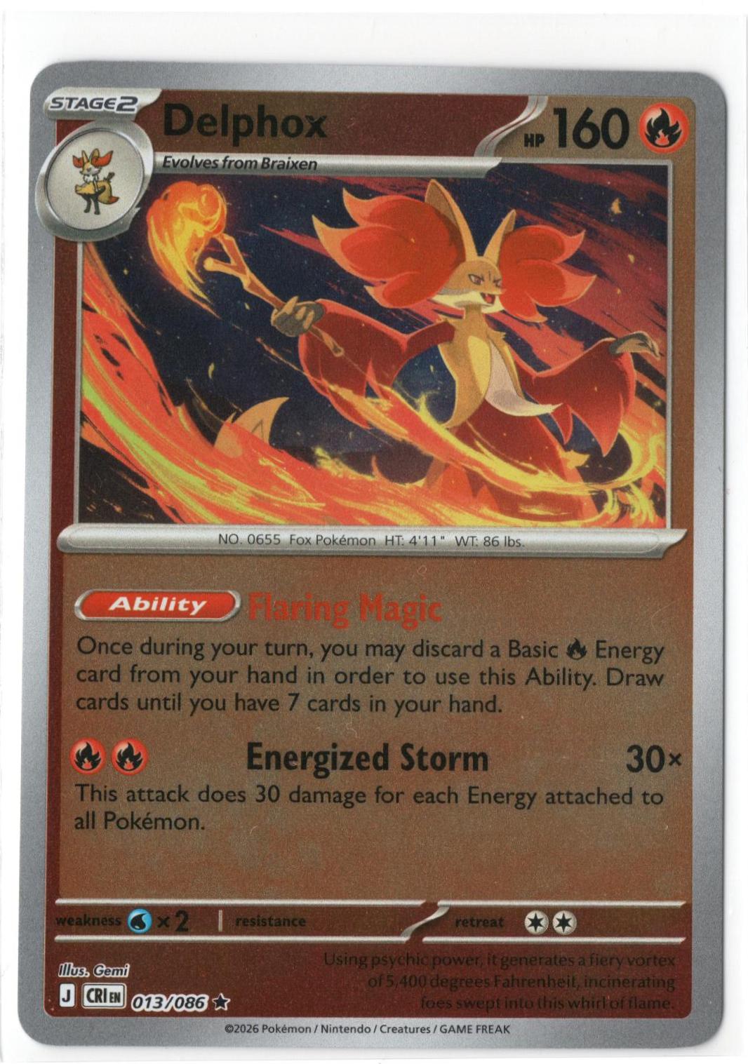 Delphox [CRI - 013/086] Holofoil