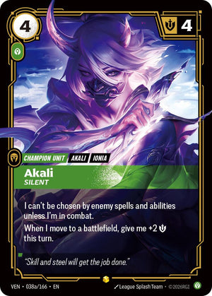 Akali - Silent (Alternate Art) [VEN - 038a/166]