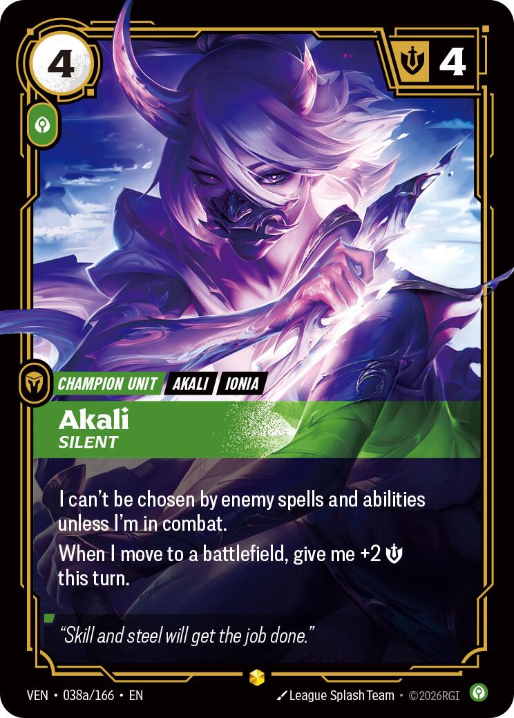 Akali - Silent (Alternate Art) [VEN - 038a/166]