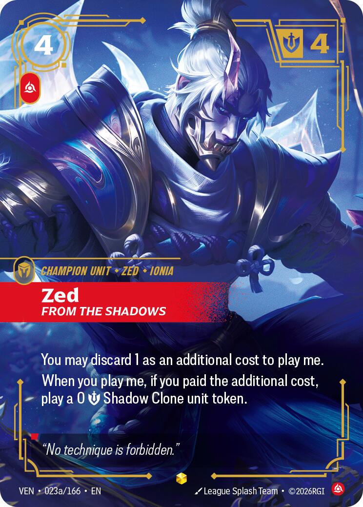 Zed - From the Shadows (Alternate Art) [VEN - 023a/166]