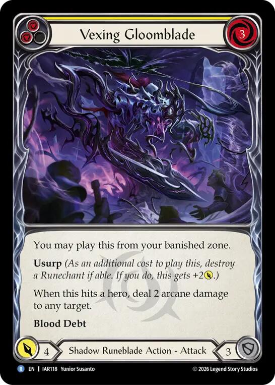 Vexing Gloomblade (Yellow) [IAR - IAR118] Non- Foil