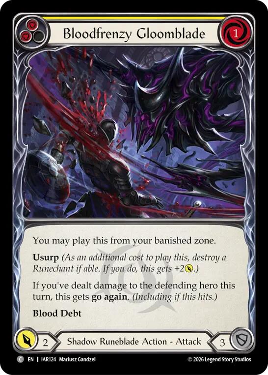 Bloodfrenzy Gloomblade (Yellow) [IAR - IAR124] Non- Foil