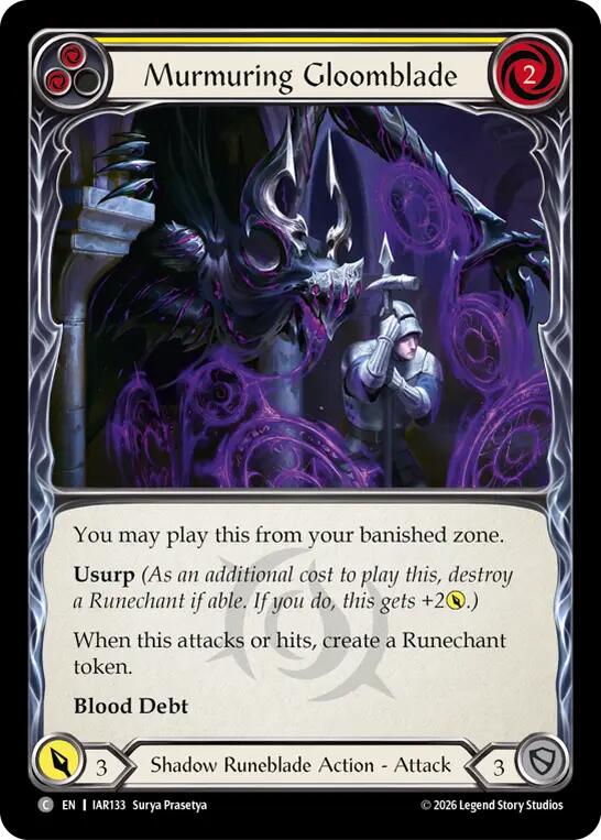 Murmuring Gloomblade (Yellow) [IAR - IAR133] Non- Foil