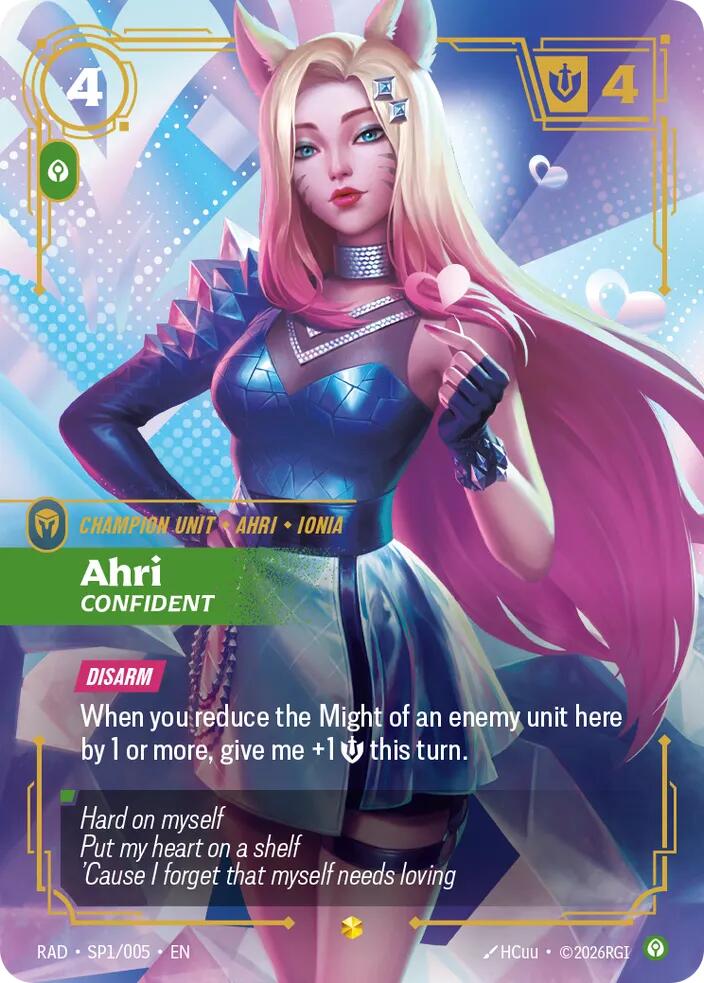 Ahri, Confident (K/DA Special Art Card) [RAD - SP1/005]
