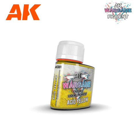 AK Interactive Wargame Enamel Liquid Pigments Acid Yellow 35ml Wandering Adventures