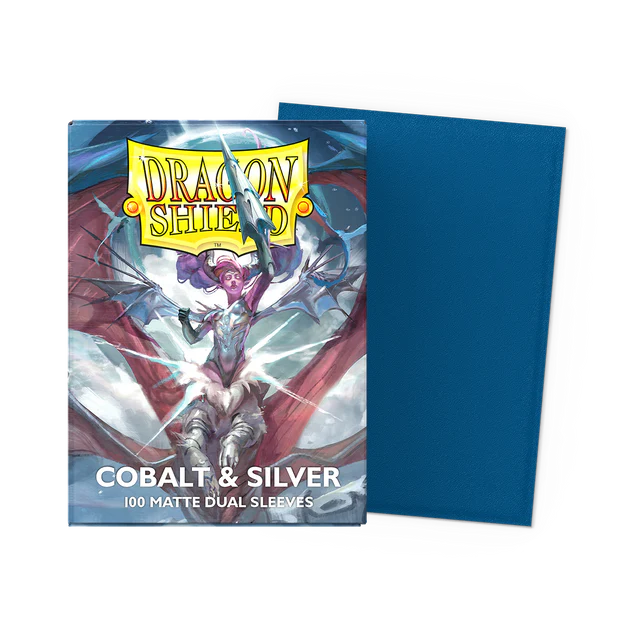 Dragon Shield Sleeves- Cobalt & Silver- Dual Matte 100CT (Copy)