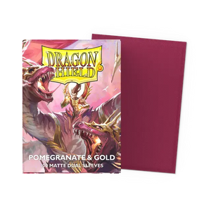 Dragon Shield Sleeves- POMEGRANATE & GOLD- Dual Matte 100CT