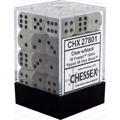 Frosted Clear/black Dice Block (36 Dice) Chessex