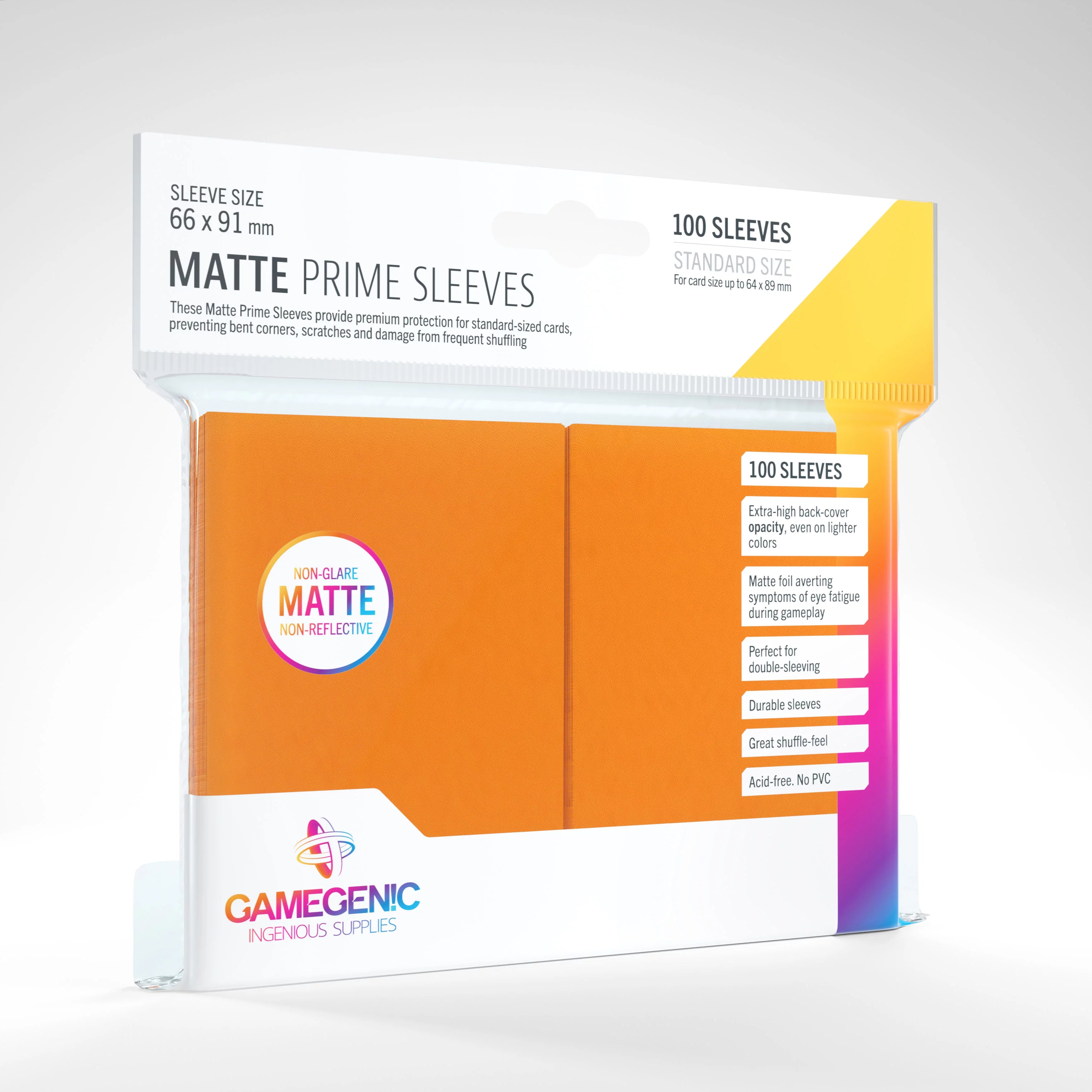 Gamegenic Matte Prime Sleeves: Orange (100)