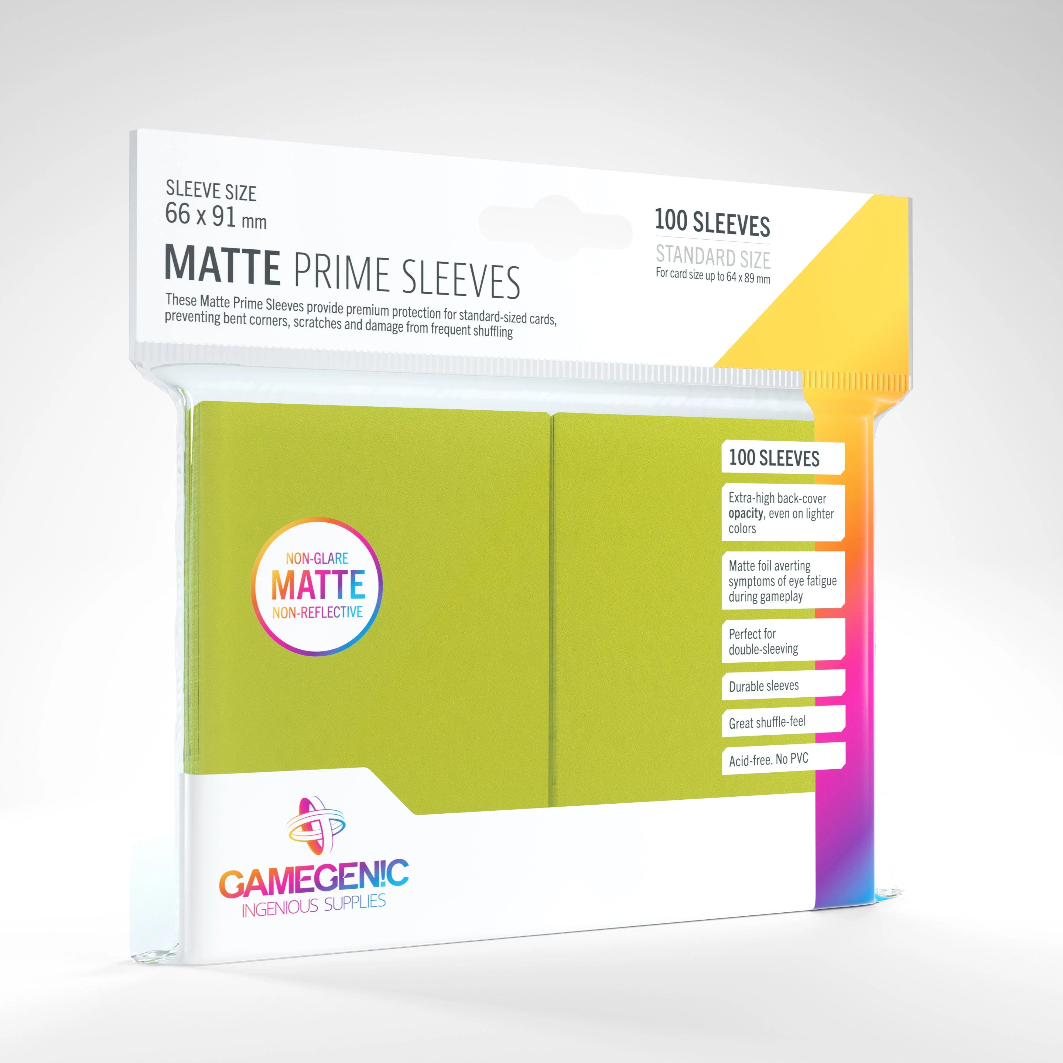 Gamegenic Matte Prime Sleeves: Lime (100)