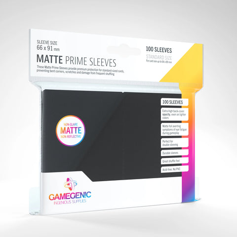 Gamegenic Matte Prime Sleeves: Black (100)