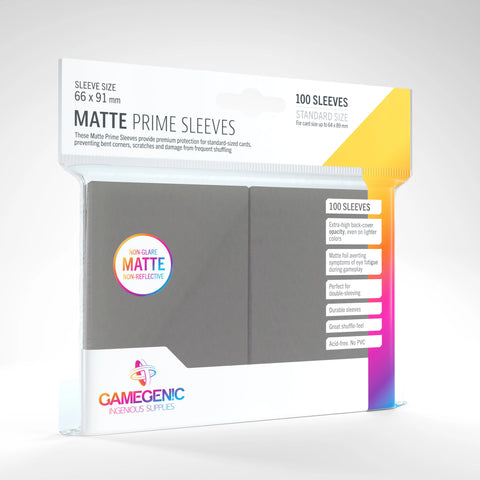 Gamegenic Matte Prime Sleeves: Dark Grey (100)
