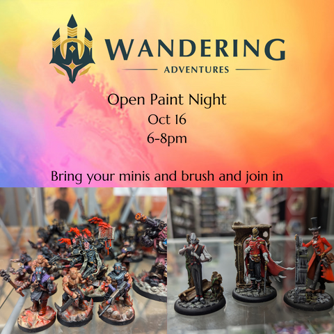 Open Paint Night 6-8 Pm Oct 16th