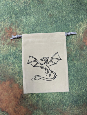 Dice Bag- Dragon Outline (Small)