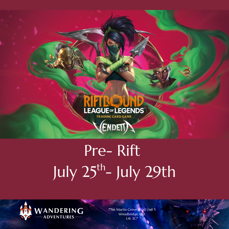 Riftbound TCG: Vendetta Pre Rift (July 25th/ 29th)