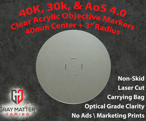 Gray Matter Gaming: Warhammer 40K, 30k, and AoS 4.0 Acrylic Objective Markers