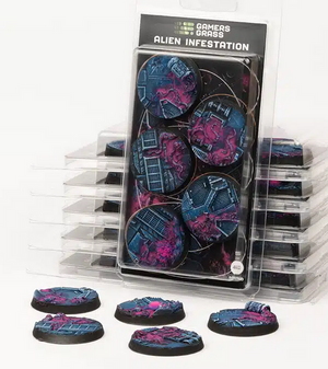 Gamers Grass Battle Ready Bases - Alien Infestation - Round 40mm (x5)