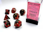 Gemini Black-Red/ gold 7-Die set Chessex
