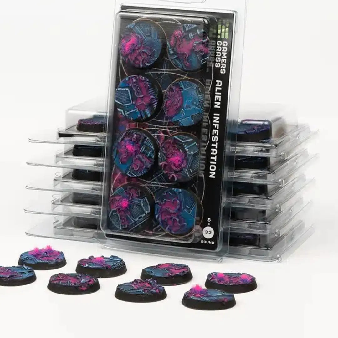 Gamers Grass- Alien Infestation Bases, Round 32mm (x8)