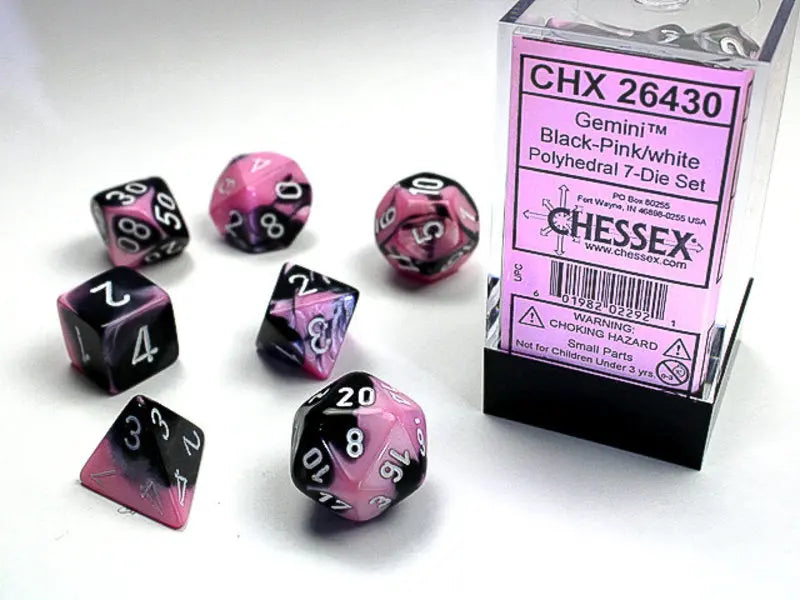 Gemini Black-Pink/white 7-Die Set