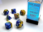 Gemini Blue-Gold/ white 7-Die Set Chessex