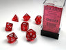 Translucent Red/ white 7-Die set