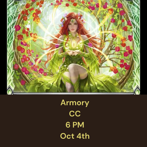 Armory: Oct 4th @6pm