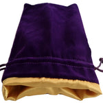 Fanroll: Large Dice Bag Velvet Purple w/ Gold Satin Wandering Adventures