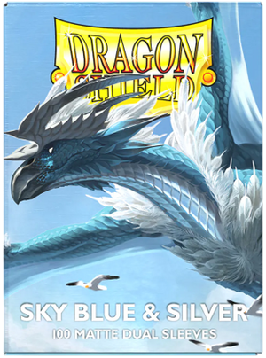 Dragon Shield Sleeves- Sky Blue & Silver- Dual Matte 100CT