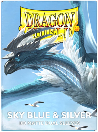 Dragon Shield Sleeves- Sky Blue & Silver- Dual Matte 100CT