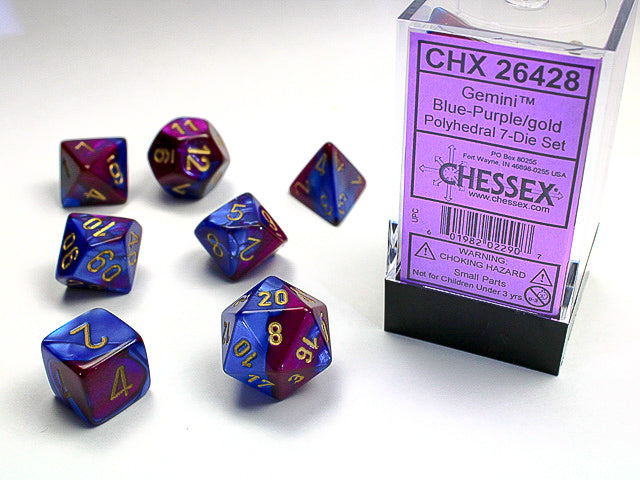 Gemini Blue-Purple/ gold 7-Die Set