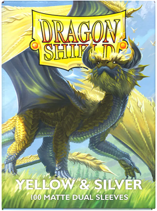 Dragon Shield Sleeves- Yellow & Silver- Dual Matte 100CT