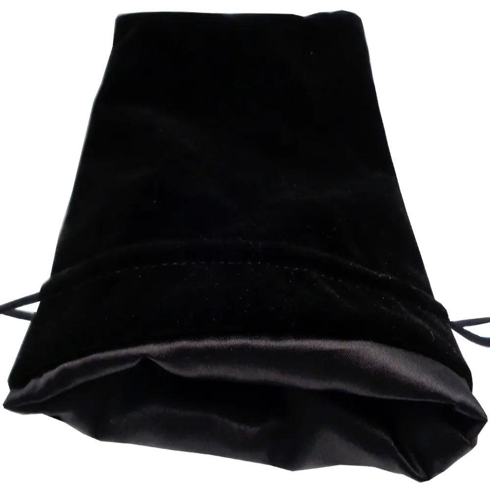 Fanroll: Large Dice Bag Velvet Black w/ Black Satin
