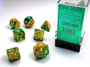 Gemini Gold-green/ white 7-Die Set