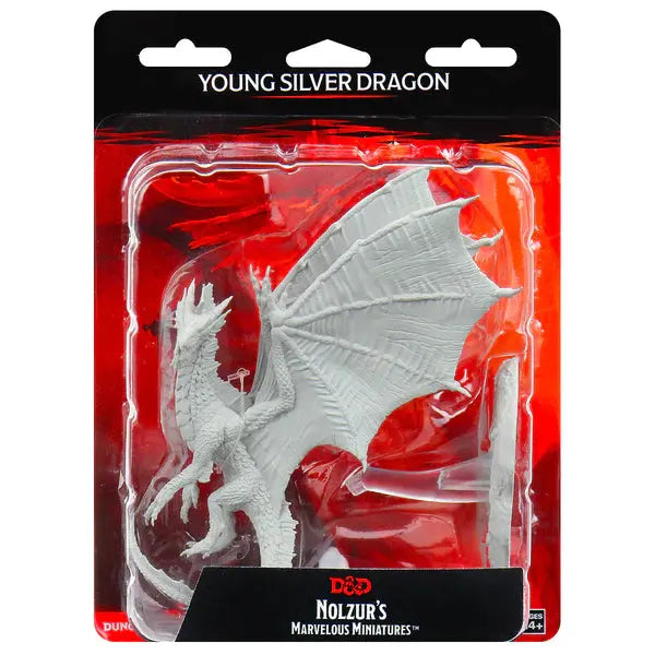 D&D Marvelous Unpainted- Young Silver Dragon Wave 11
