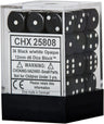 Opaque Black/white Dice Block (36 Dice)