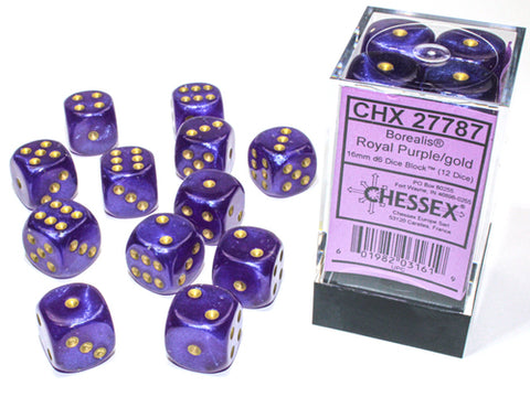 Borealis Royal Purple/ gold Luminary Dice Block (36 Dice)